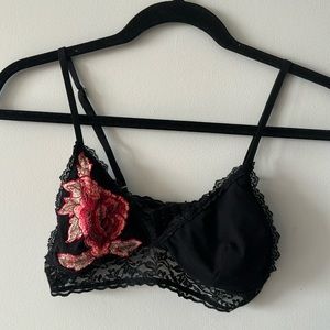 Red flower bralette